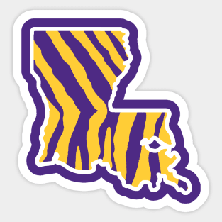 Louisiana Stripes - Purple Sticker